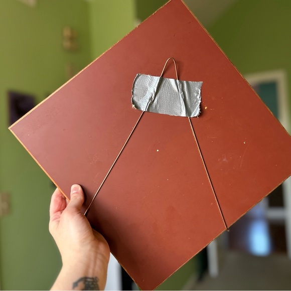 VTG Swan Lake Moonlight Cottagecore Rustic Hand Painted Glass Mirror Wall Art - Picture 7 of 10